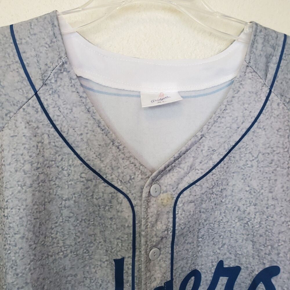 Dodgers Jersey XL Jackie Robinson #42 Gray Los Angeles LA Dodgers 75th Anniv MLB - Picture 8 of 16